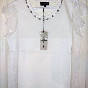 EVA KAYAN White Cotton & Lace EVA KAYAN HOT64 White EU-40,US-30, M